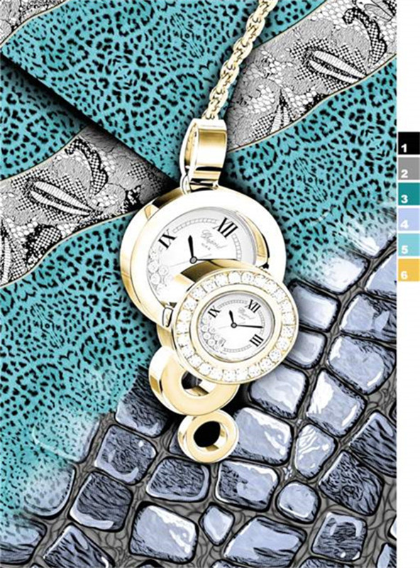 奢华珠宝与蛇纹融合的面料印花素材,适用于高端服装