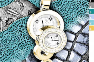 奢华珠宝与蛇纹融合的面料印花素材，适用于高端服装