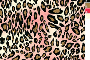 时尚粉色渐变豹纹面料印花素材