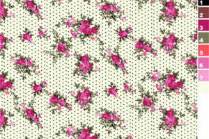 复古粉玫瑰花卉服装印花设计素材