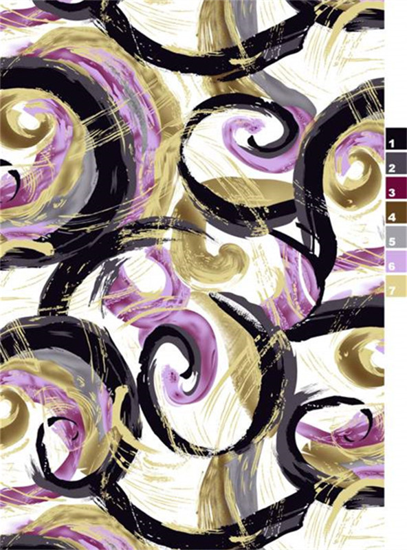 艺术感十足的紫色螺旋面料印花素材