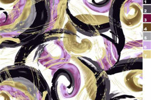 艺术感十足的紫色螺旋面料印花素材
