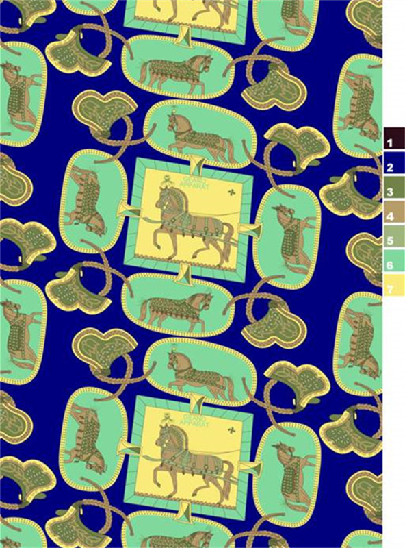 复古马匹纹样服装印花素材,经典面料设计灵感