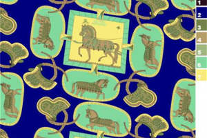 复古马匹纹样服装印花素材，经典面料设计灵感