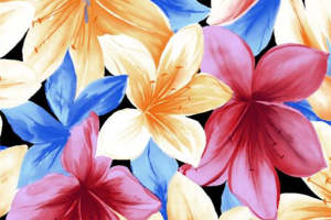 色彩斑斓热带花卉面料印花素材