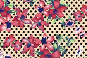 复古波点花卉服装印花素材 夏季时尚面料设计