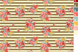 复古条纹花卉面料印花素材 服装印花设计灵感