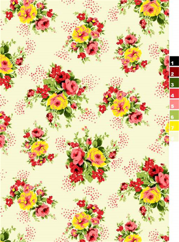 复古花卉面料印花 经典服装印花设计素材