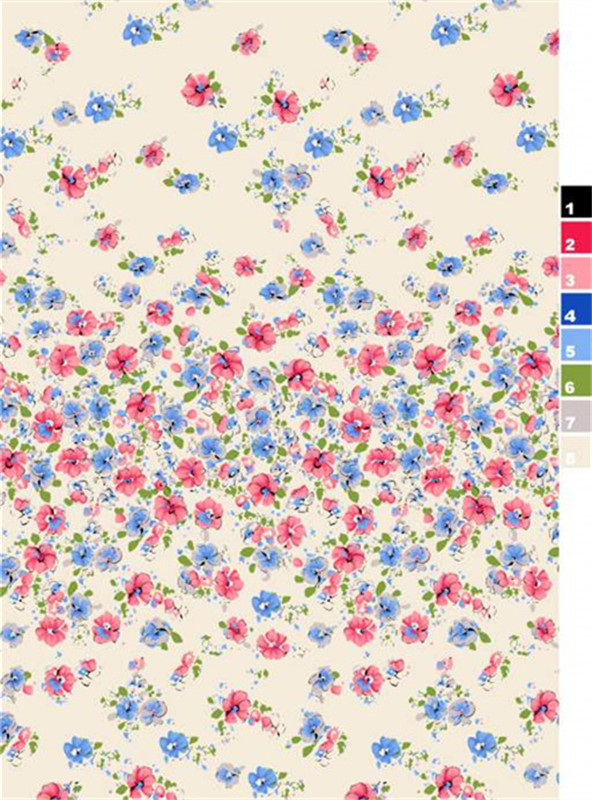 清新小碎花面料印花 复古风服装印花素材推荐