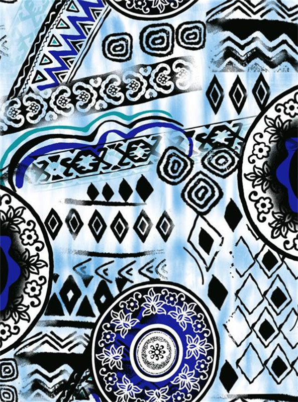 民族风几何图案服装印花素材,独特艺术感设计