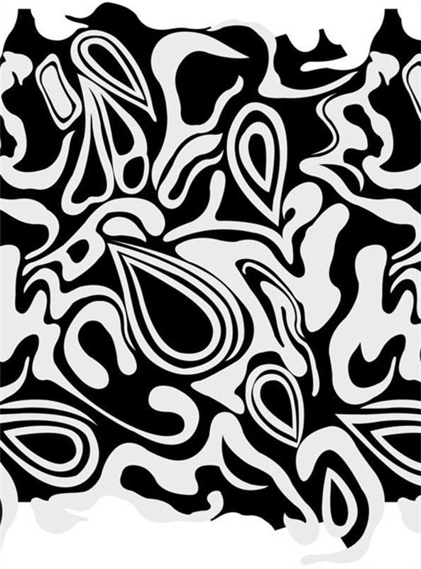 时尚黑白流体纹样 高端服装印花面料设计素材