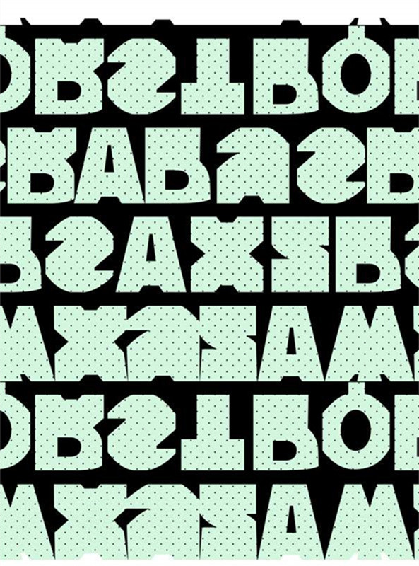 复古字母纹理面料印花 潮流服装印花素材