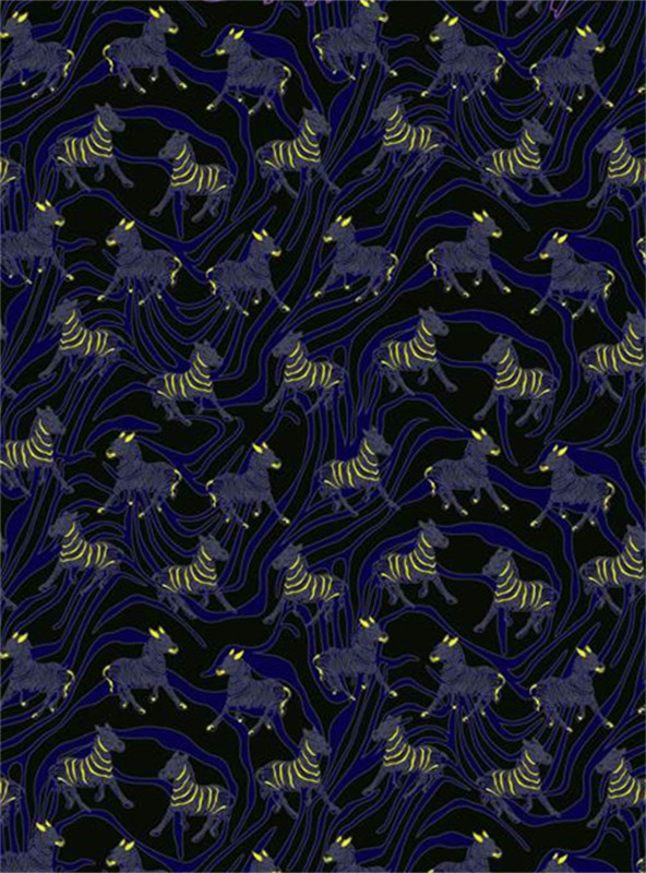 复古斑马纹面料印花 时尚服装印花素材推荐