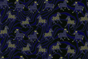 复古斑马纹面料印花 时尚服装印花素材推荐