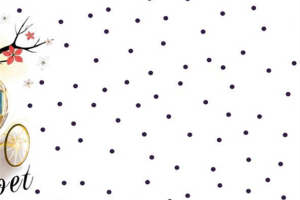 少女心波点与樱花马车的浪漫面料印花素材