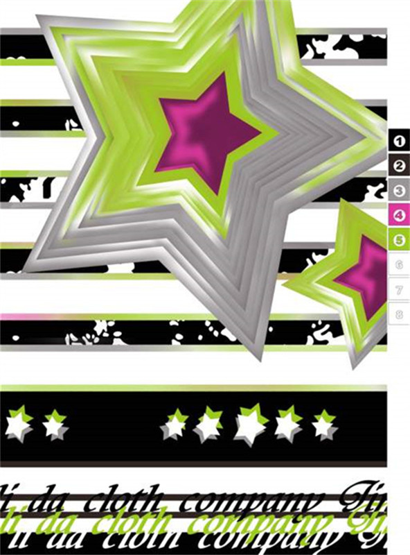 时尚立体星星面料印花素材 服装印花设计灵感