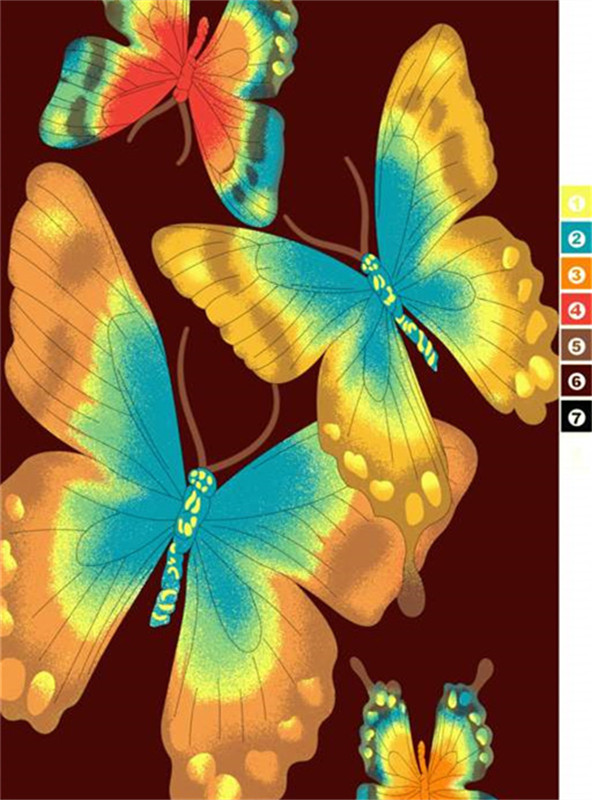 时尚蝴蝶图案 服装印花素材 高质感面料印花设计