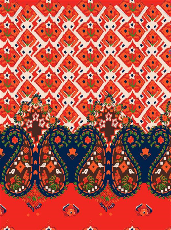 复古民族风面料印花,时尚服装印花设计素材