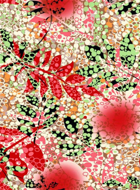 复古风面料印花素材,适合服装设计的多彩花卉图案