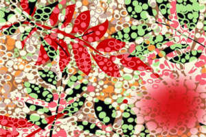 复古风面料印花素材，适合服装设计的多彩花卉图案