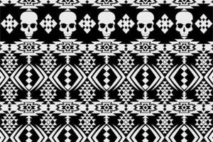 民族风骷髅几何图案 高端服装印花面料设计素材