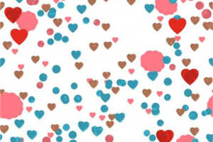 浪漫心形面料印花 时尚服装印花设计素材