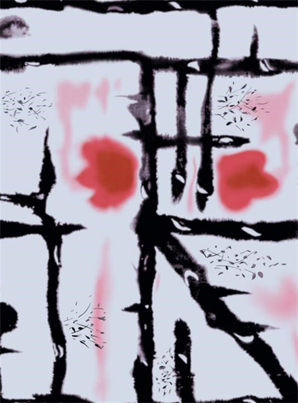 抽象水墨风面料印花素材,独特服装印花设计灵感