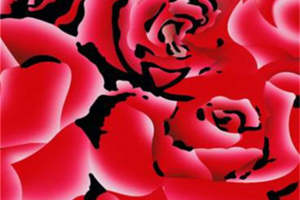 时尚红色玫瑰面料印花素材 艺术风服装印花设计