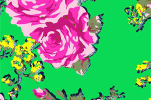 复古粉红玫瑰面料印花 时尚服装印花设计素材