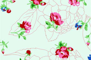 复古花卉面料印花素材 清新夏装服装印花设计