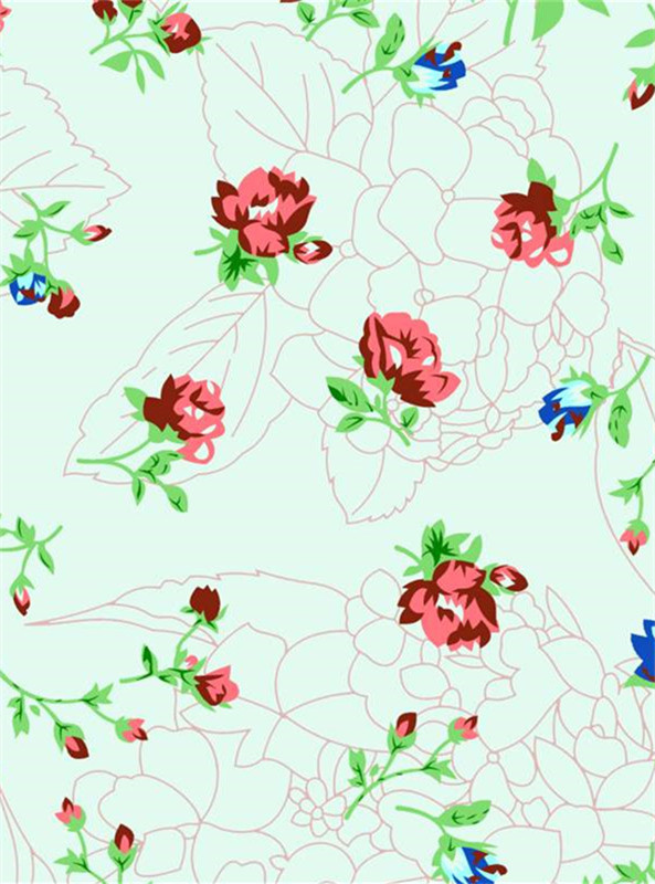 复古花卉面料印花设计,适配服装印花应用