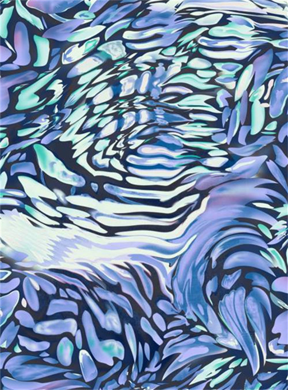 抽象蓝紫流动纹理 时尚面料印花设计素材