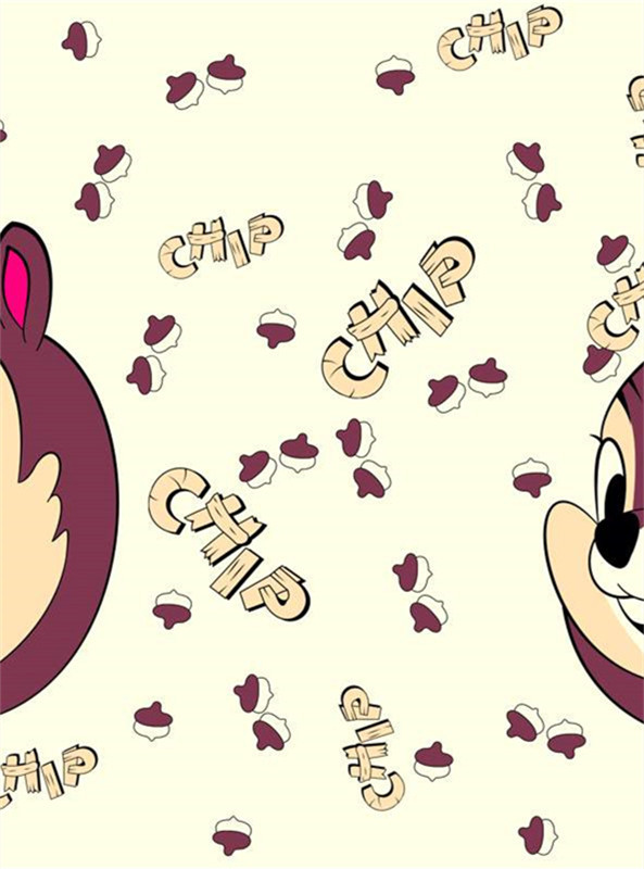 迪士尼奇奇蒂蒂卡通花型 趣味面料印花设计素材