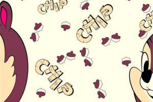 迪士尼奇奇蒂蒂卡通花型 趣味面料印花设计素材