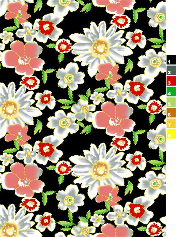 复古花卉面料印花素材 时尚服装印花设计