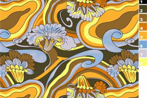 复古花卉波浪纹面料印花 时尚服装印花素材推荐