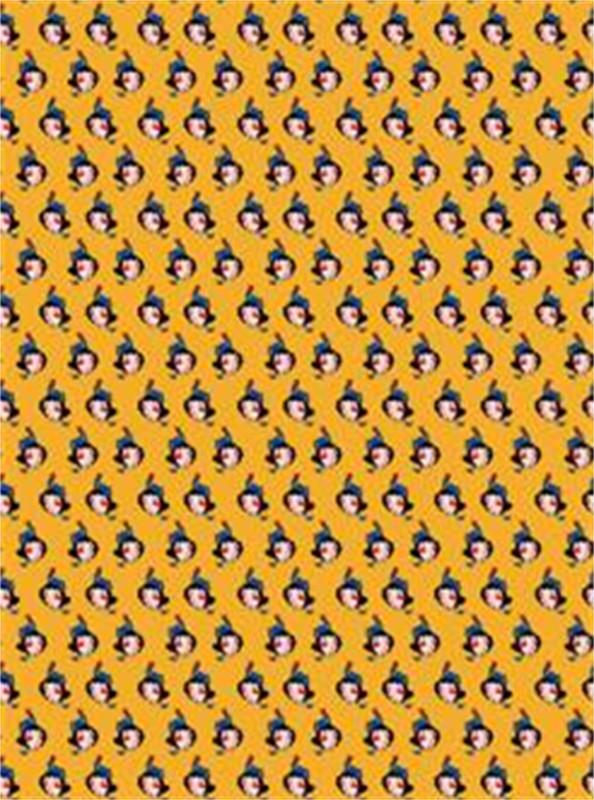 复古卡通风格面料印花设计素材