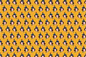 复古卡通风格面料印花设计素材