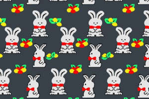 可爱卡通兔子面料印花 儿童服装印花设计灵感