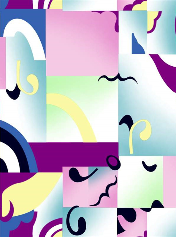 时尚抽象几何面料印花设计,适用于服装印花素材