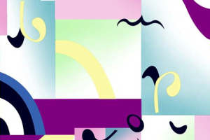 时尚抽象几何面料印花设计，适用于服装印花素材