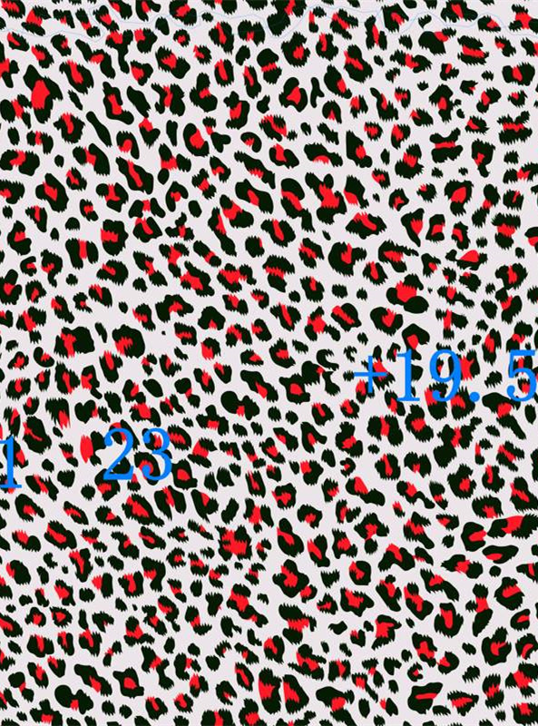 复古红黑豹纹面料印花设计素材