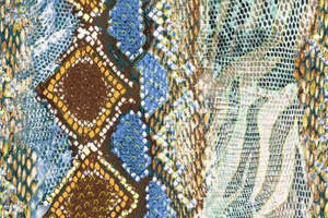 复古蛇纹面料印花 时尚服装印花设计素材