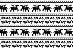 北欧风驯鹿纹样 服装印花素材 经典复古面料设计