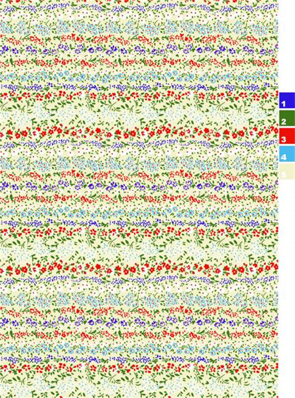 清新条纹花卉面料印花 服装印花设计素材推荐