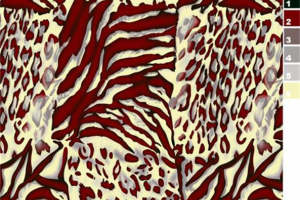 复古红白抽象纹理 时尚服装印花素材推荐