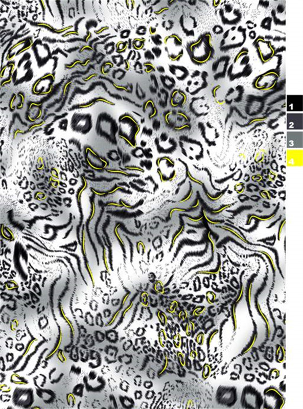 时尚抽象豹纹虎纹融合 服装印花素材推荐