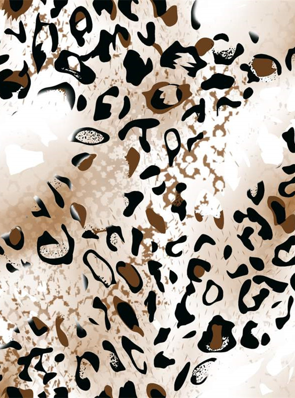 时尚豹纹面料印花素材 高端服装印花设计灵感