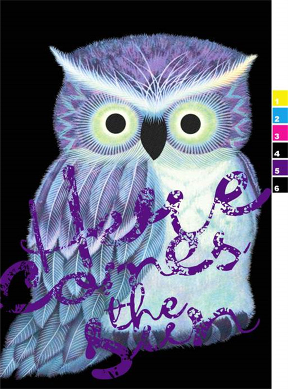 梦幻猫头鹰渐变面料印花素材 服装印花设计灵感