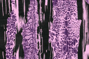紫色豹纹蛇纹融合面料印花素材，潮流服装印花设计